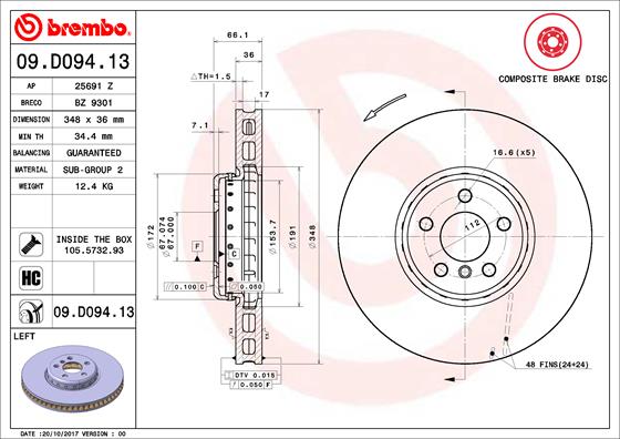 BREMBO 09.D094.13 PRIME...