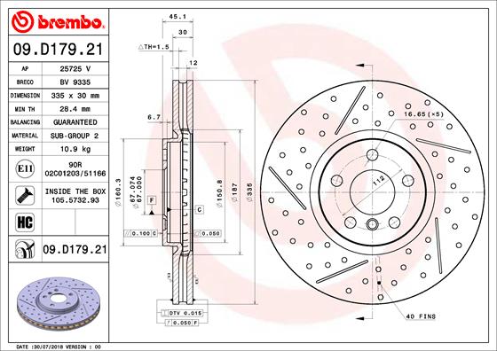 BREMBO 09.D179.21 Bremsscheibe