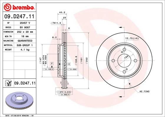 BREMBO 09.D247.11 Brzdový...