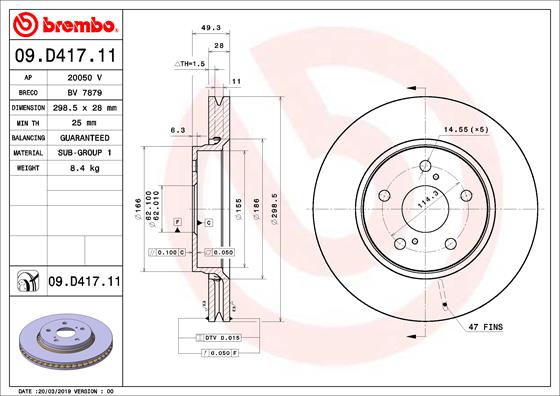 BREMBO 09.D417.11 Brzdový...