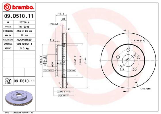 BREMBO 09.D510.11 Brzdový...