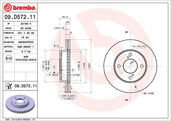 BREMBO 09.D572.11 PRIME...