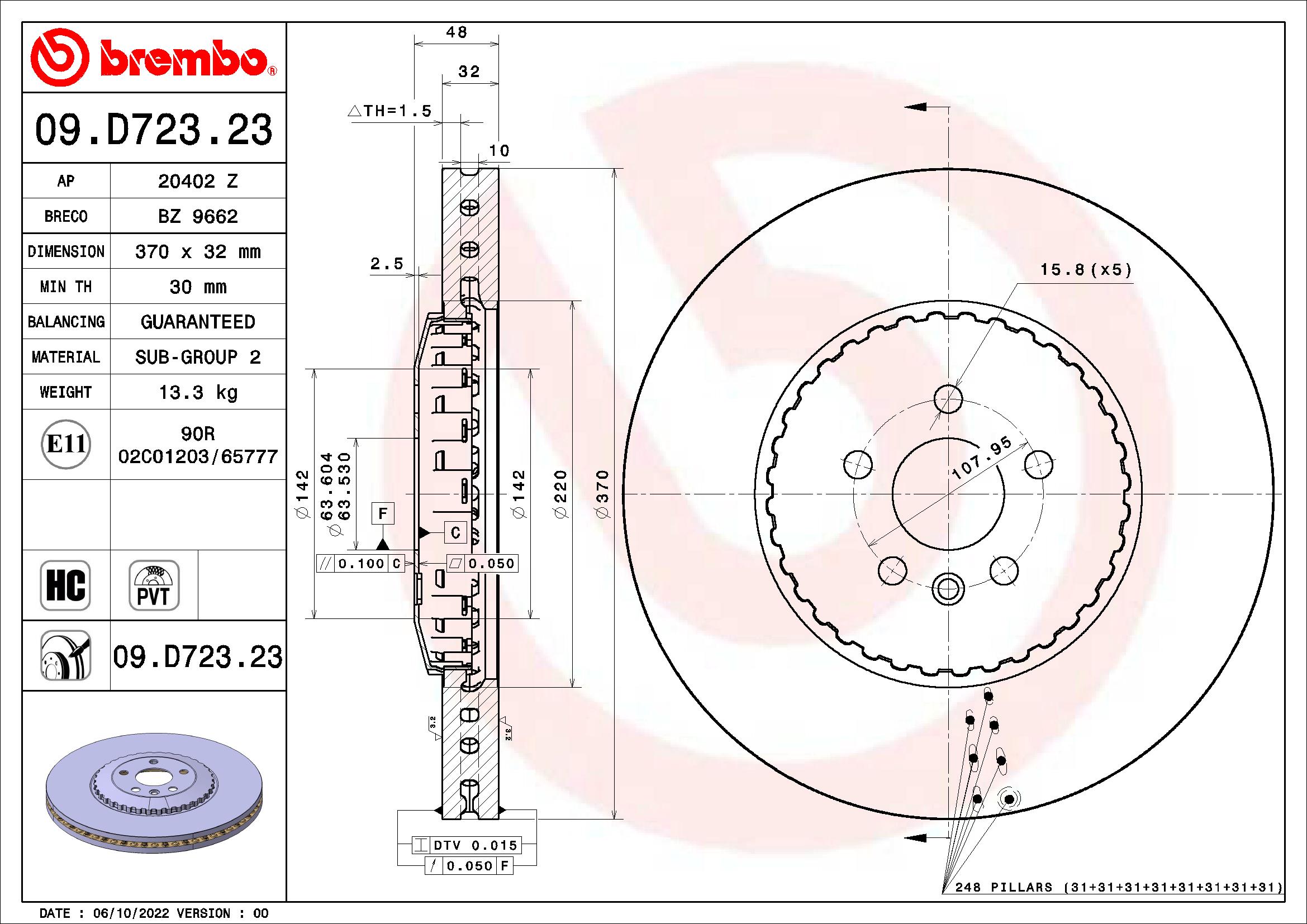 BREMBO 09.D723.23 PRIME...