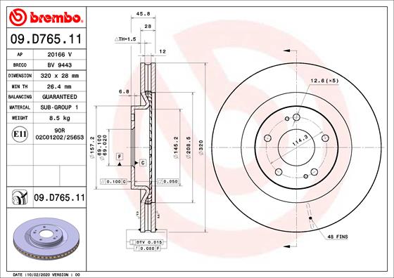 BREMBO 09.D765.11 Brzdový...