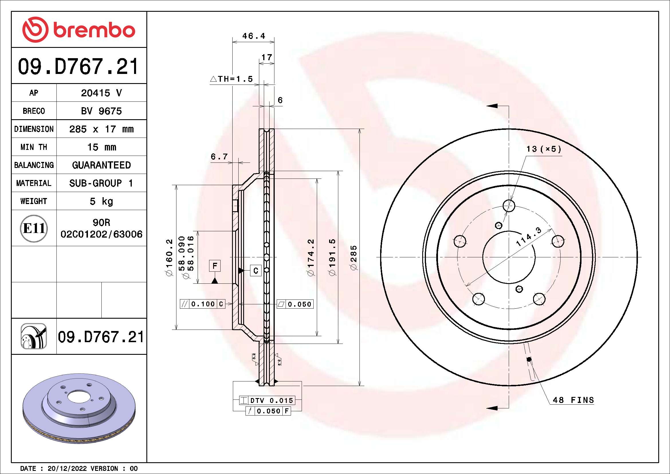 BREMBO 09.D767.21 PRIME...