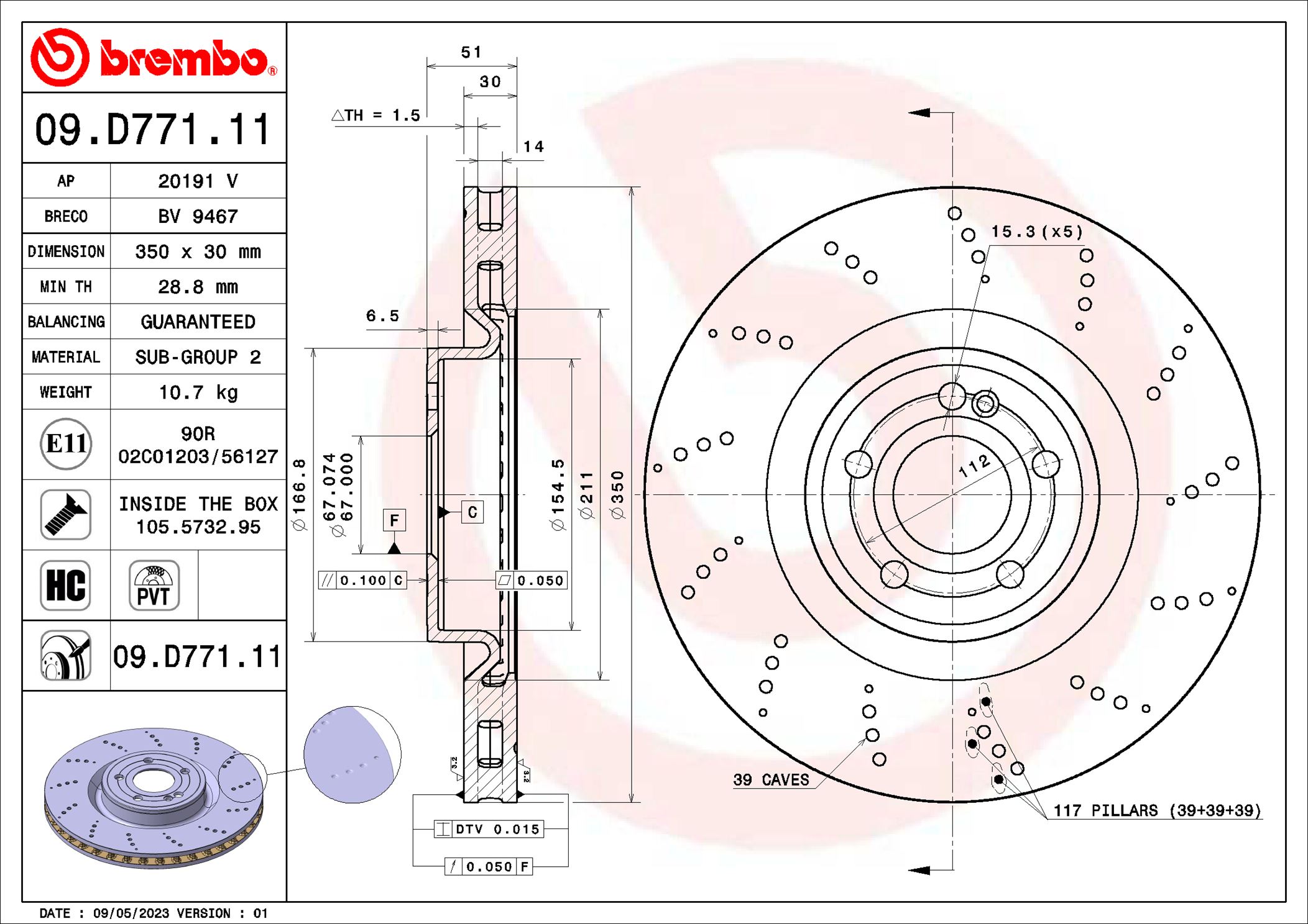 BREMBO 09.D771.11 PRIME...
