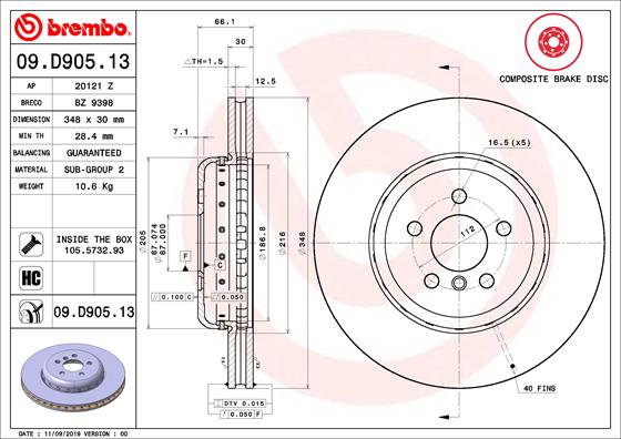 BREMBO 09.D905.13 PRIME...