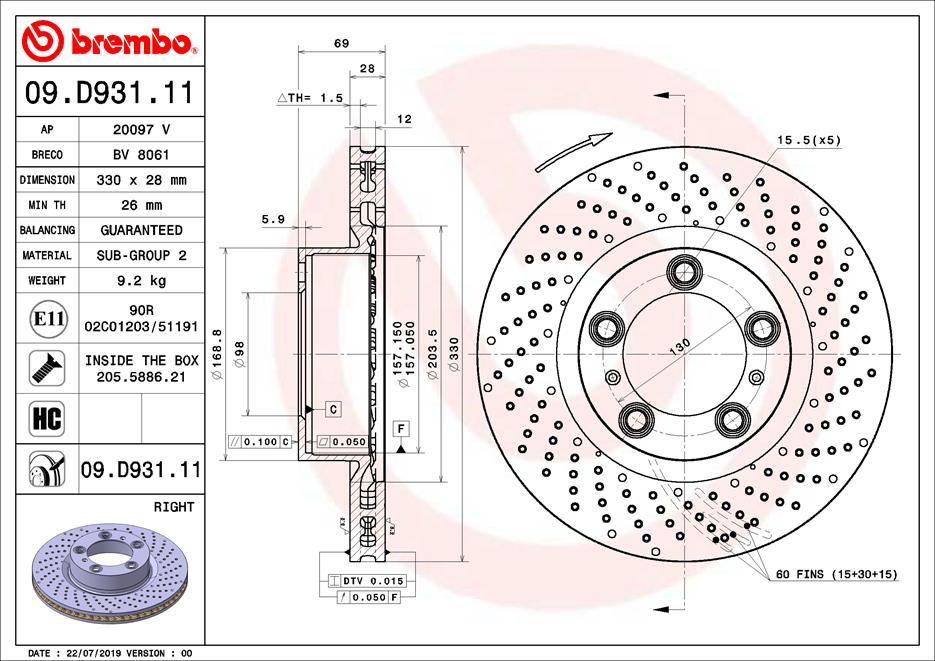 BREMBO 09.D931.11 PRIME...