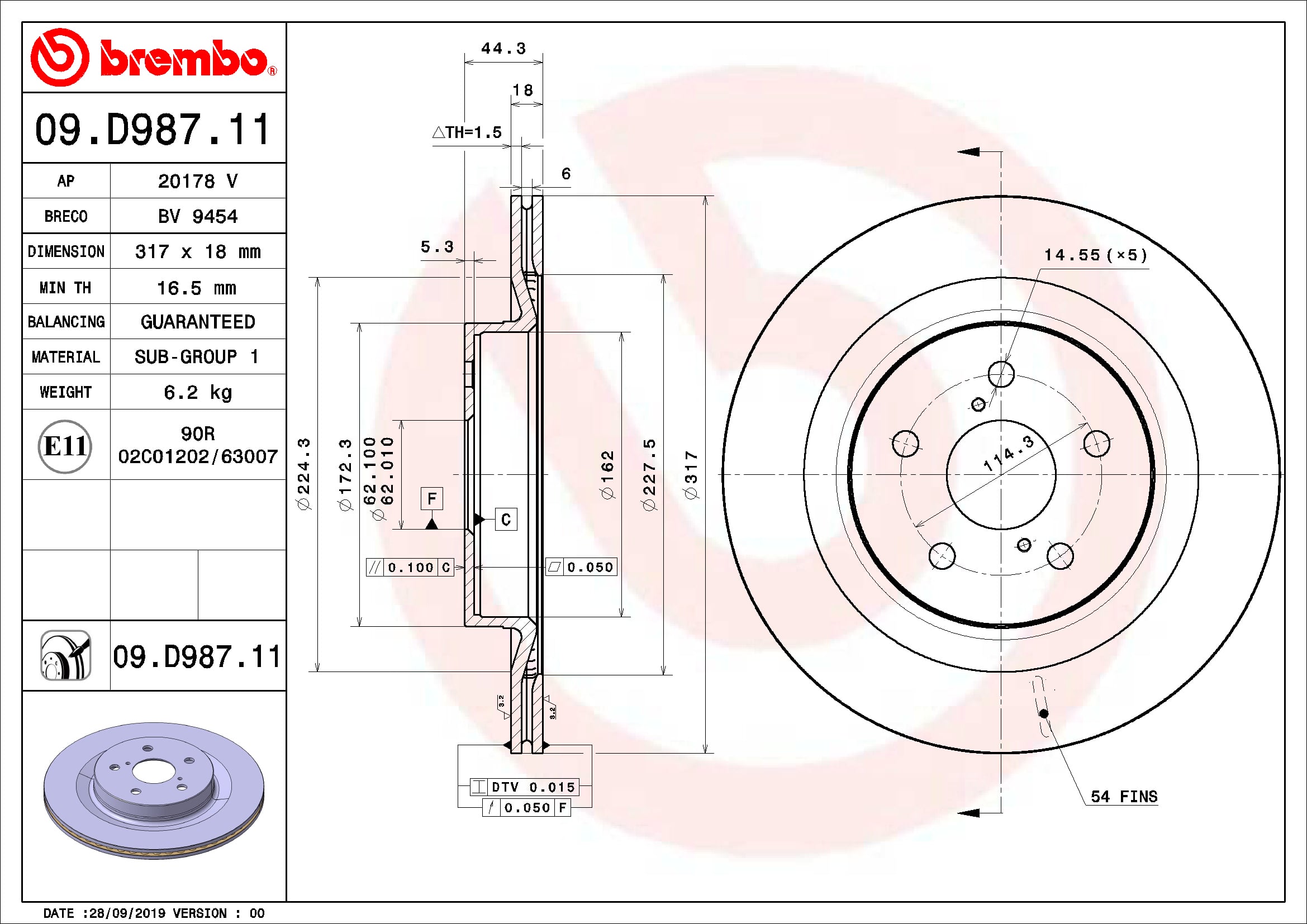 BREMBO 09.D987.11 PRIME...