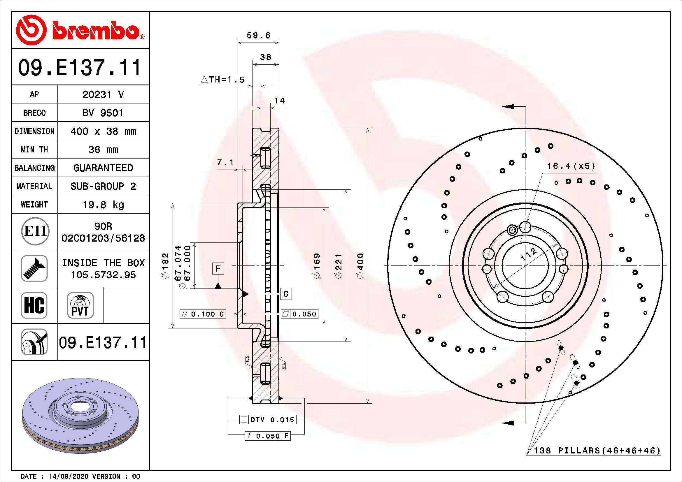 BREMBO 09.E137.11 PRIME...