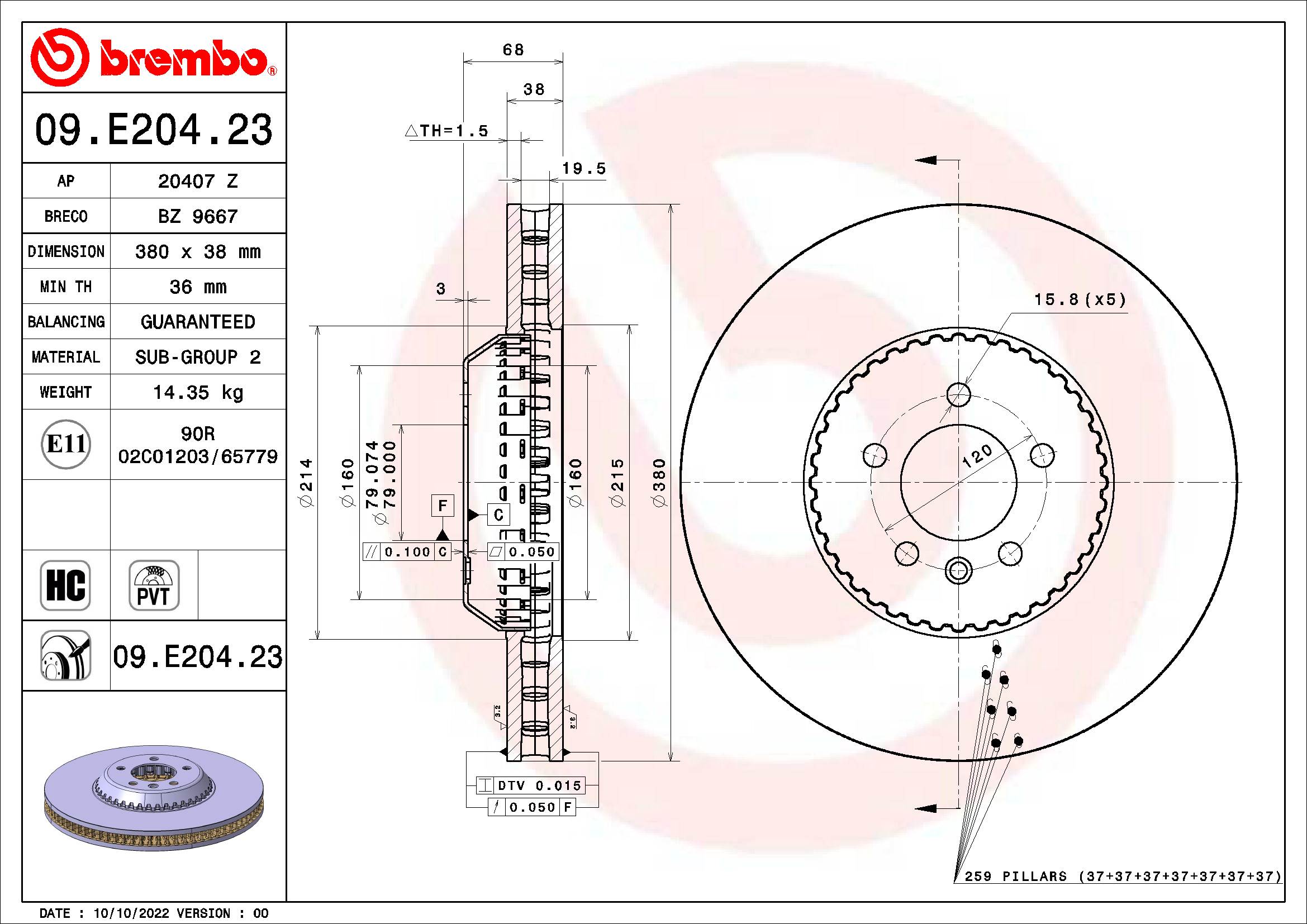 BREMBO 09.E204.23 PRIME...
