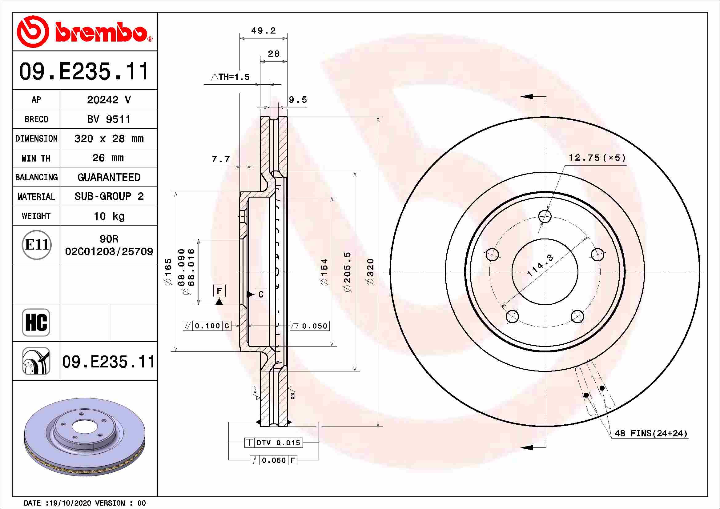 BREMBO 09.E235.11 PRIME...