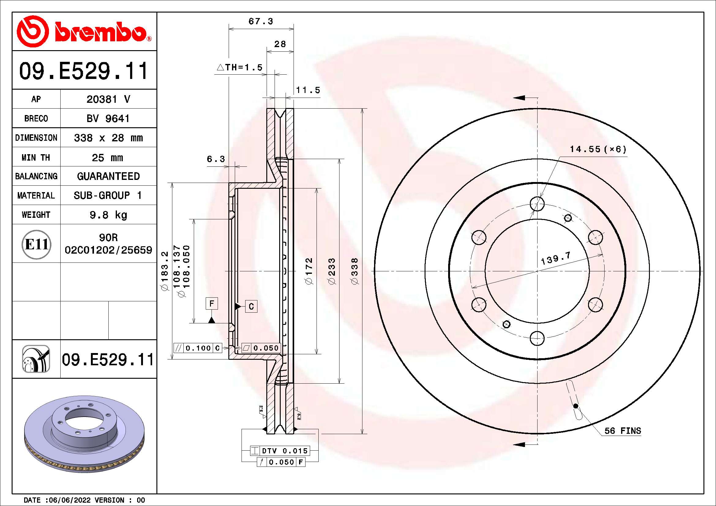 BREMBO 09.E529.11 PRIME...