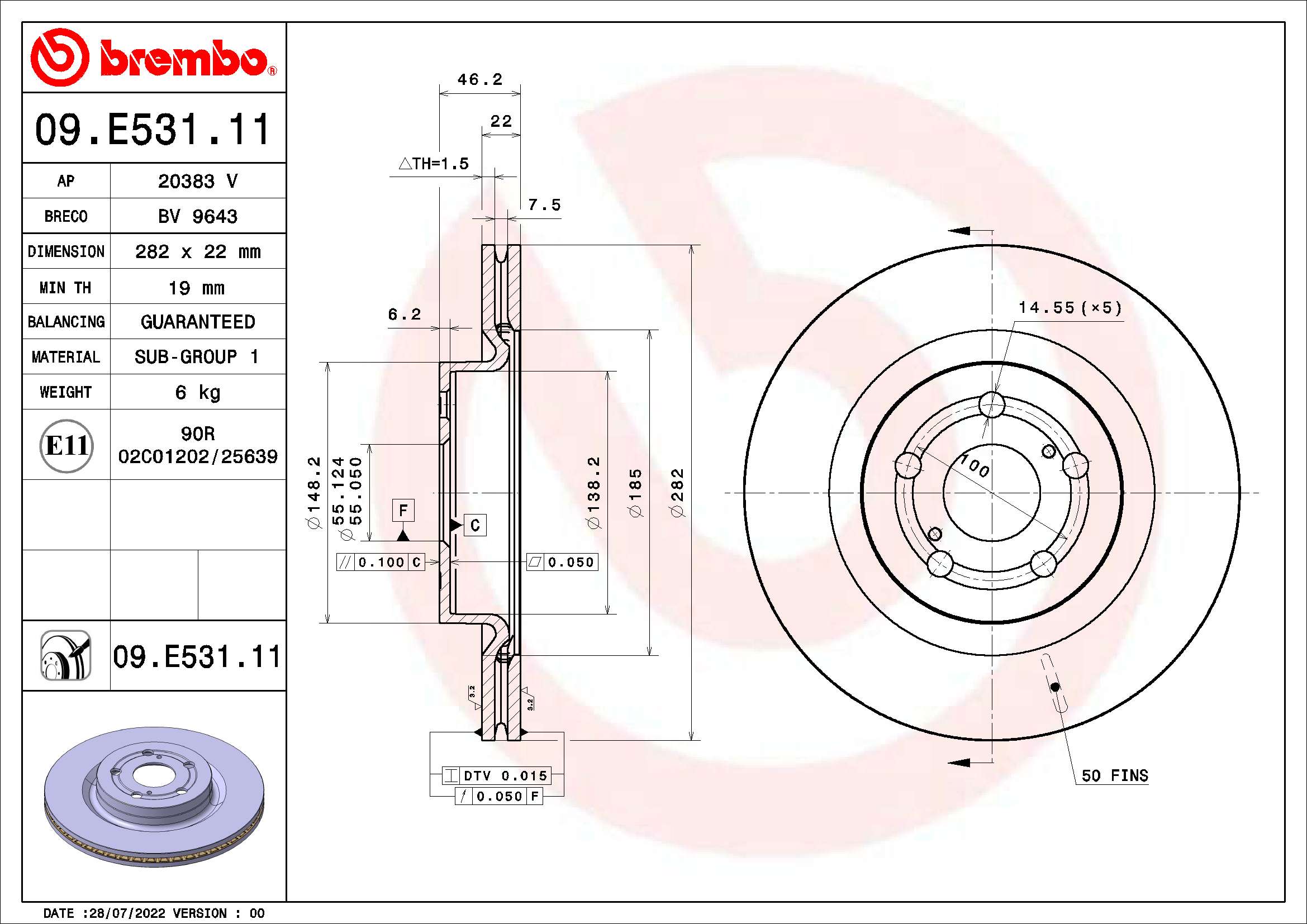 BREMBO 09.E531.11 PRIME...