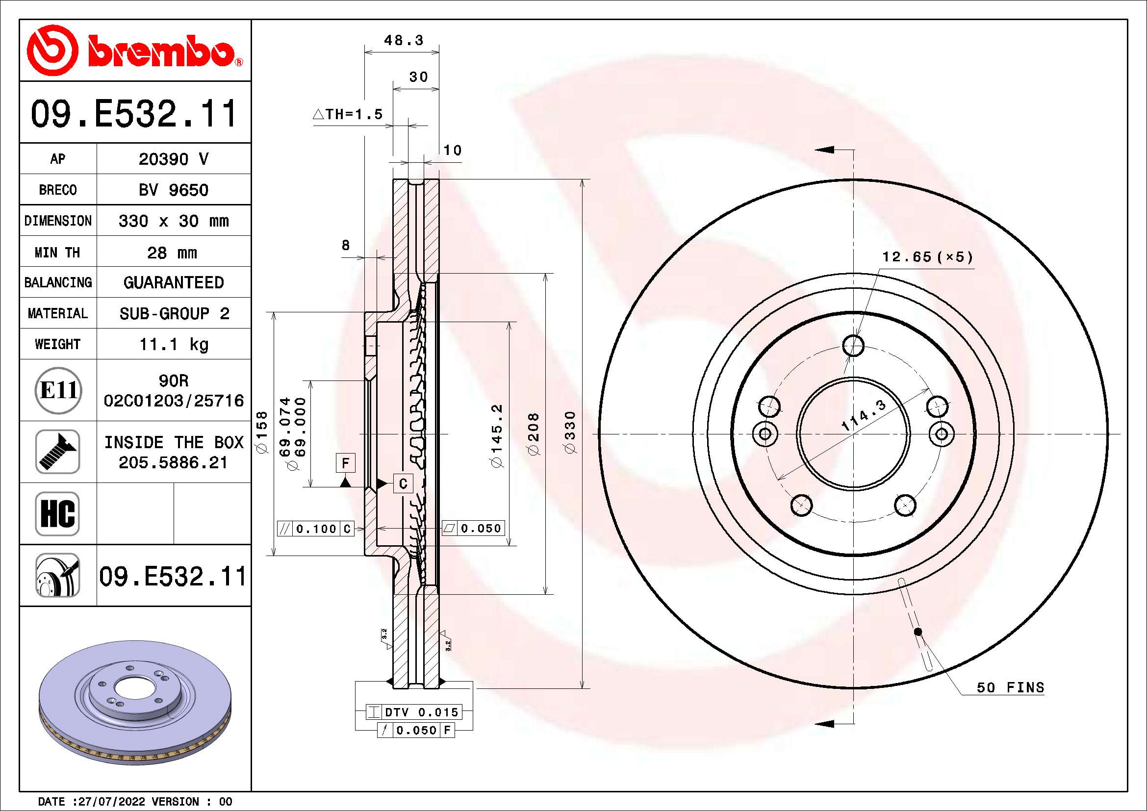 BREMBO 09.E532.11 PRIME...