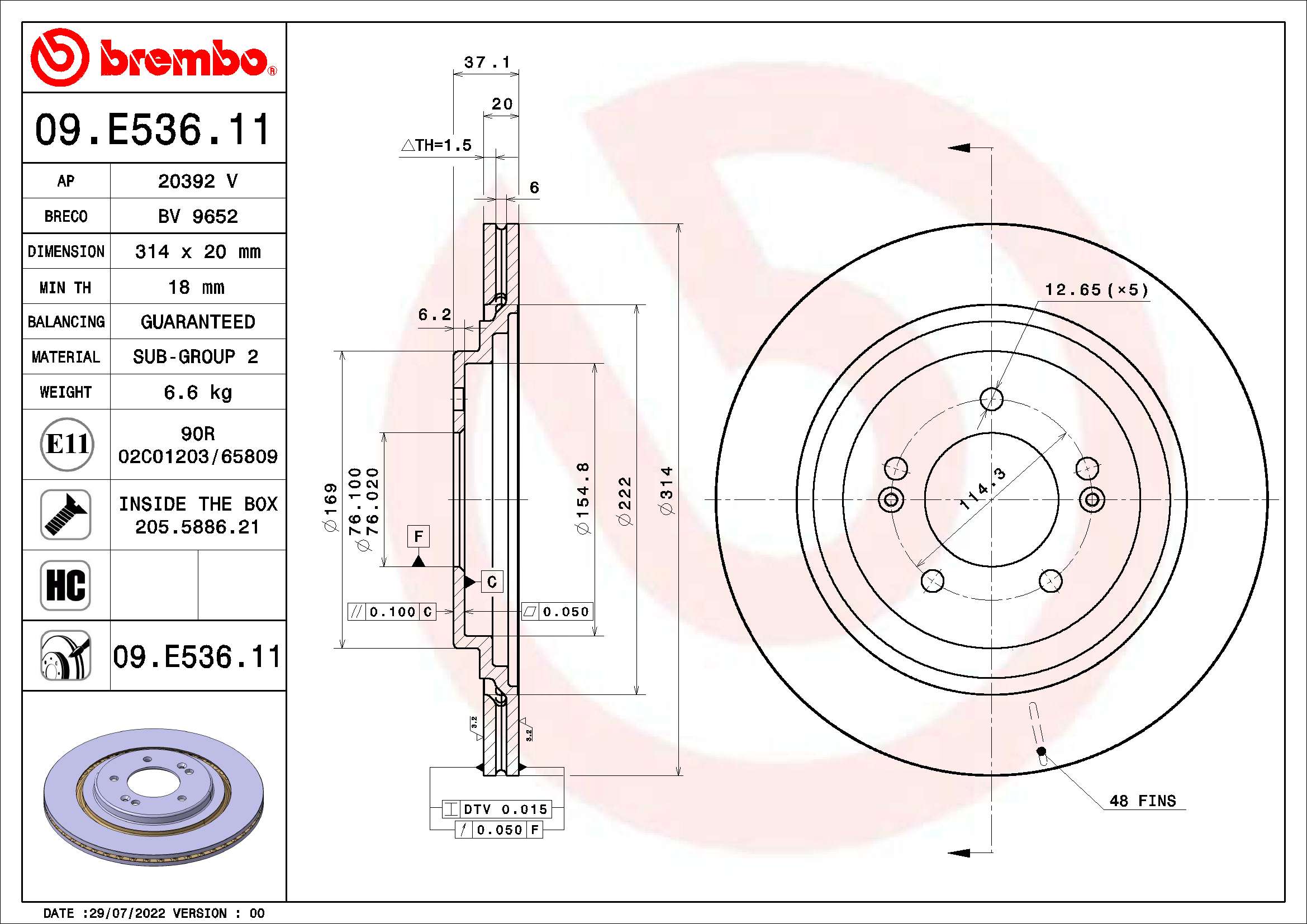 BREMBO 09.E536.11 PRIME...