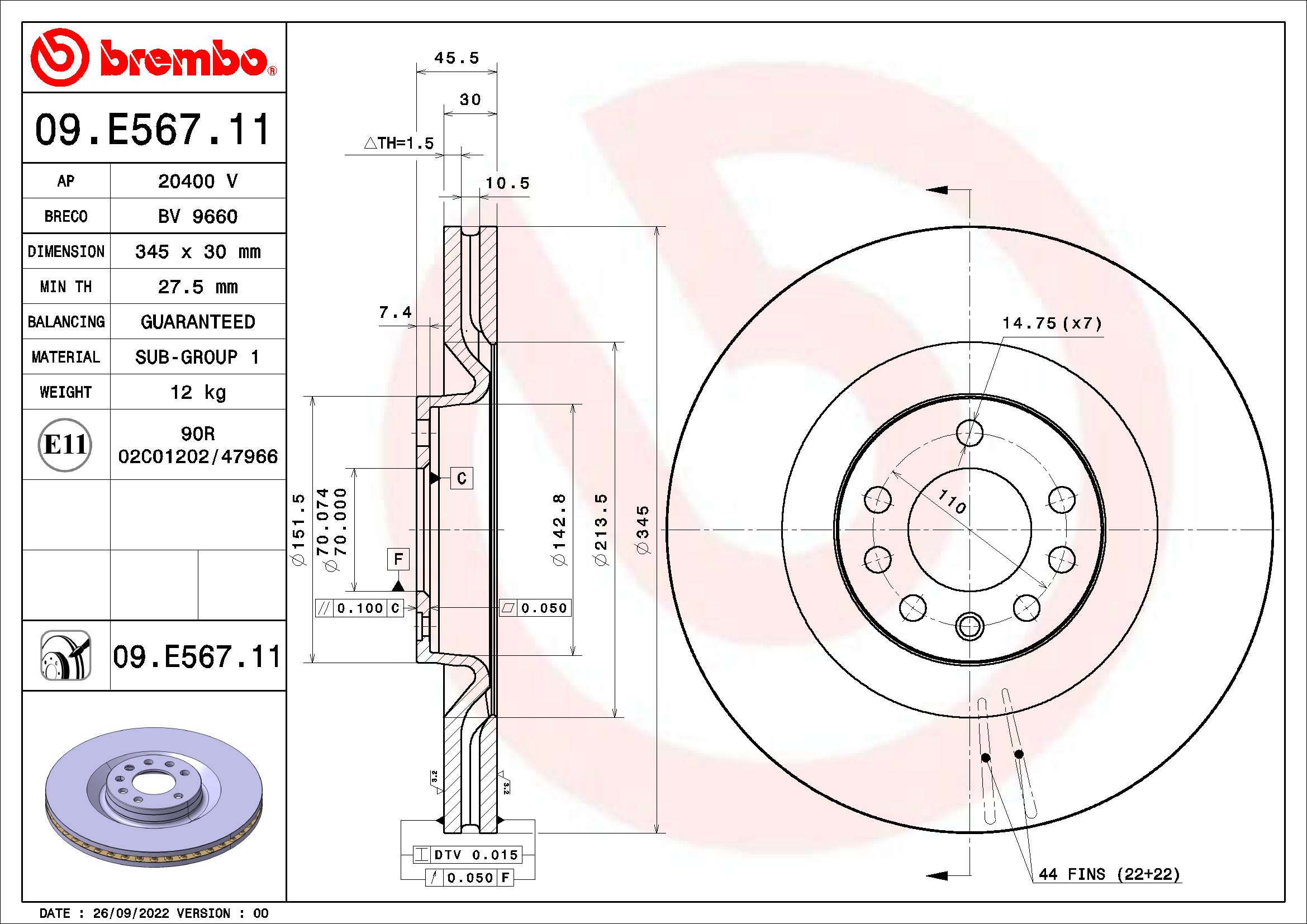 BREMBO 09.E567.11 PRIME...