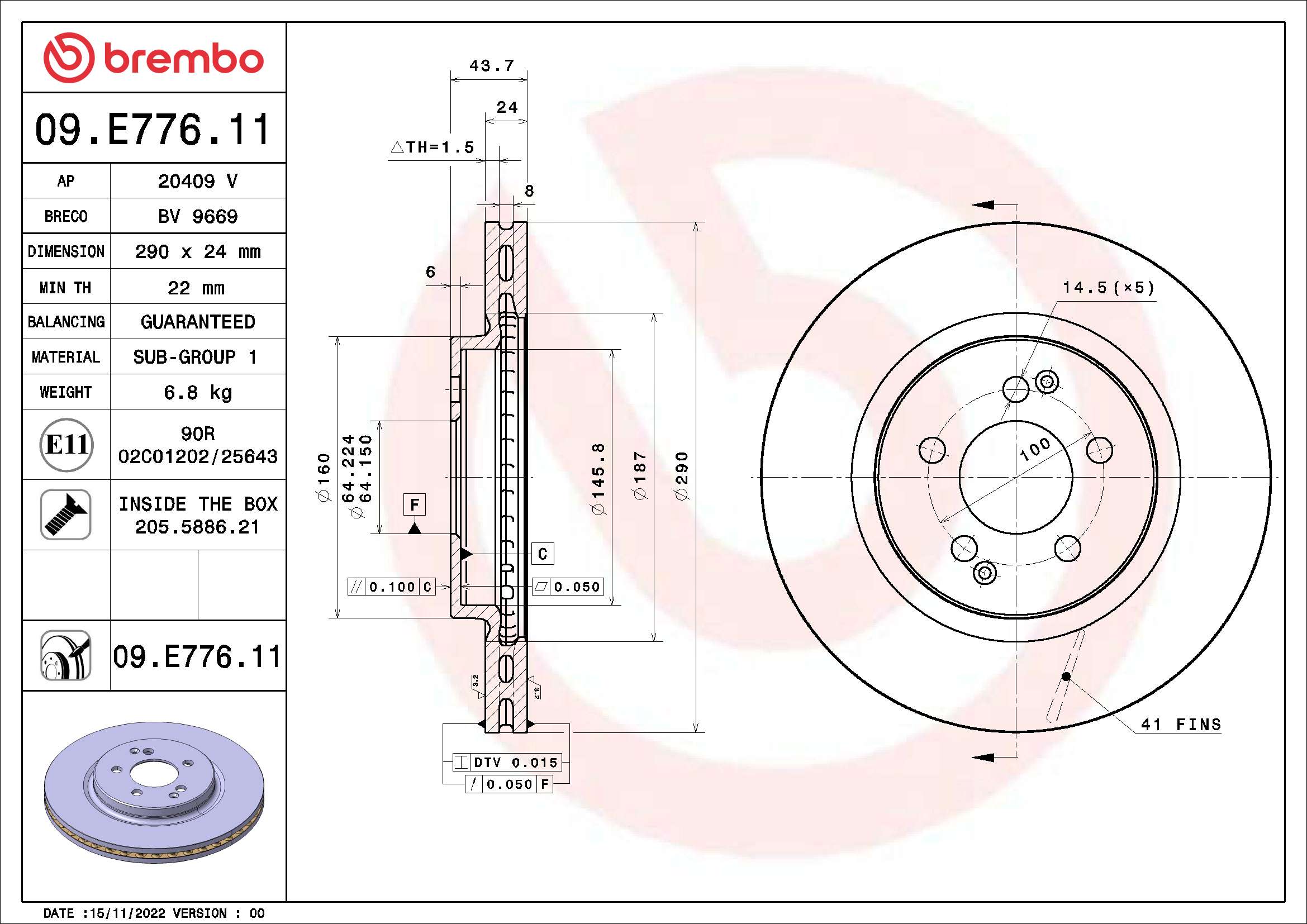 BREMBO 09.E776.11 PRIME...
