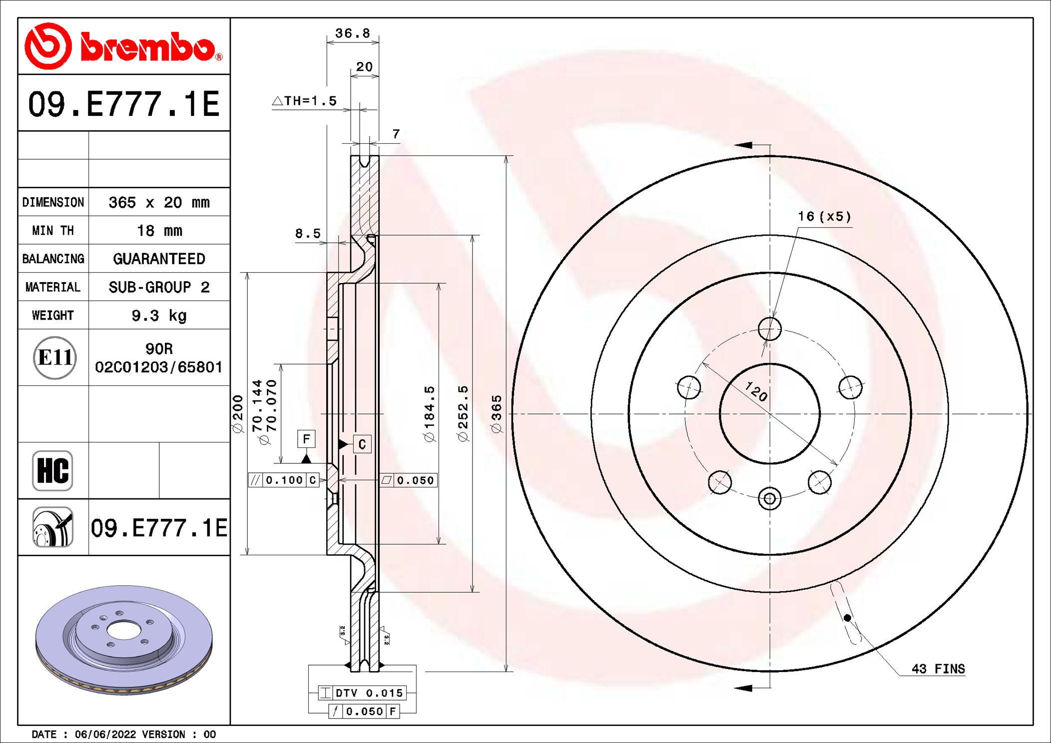 BREMBO KT 08 008 Kit freno,...