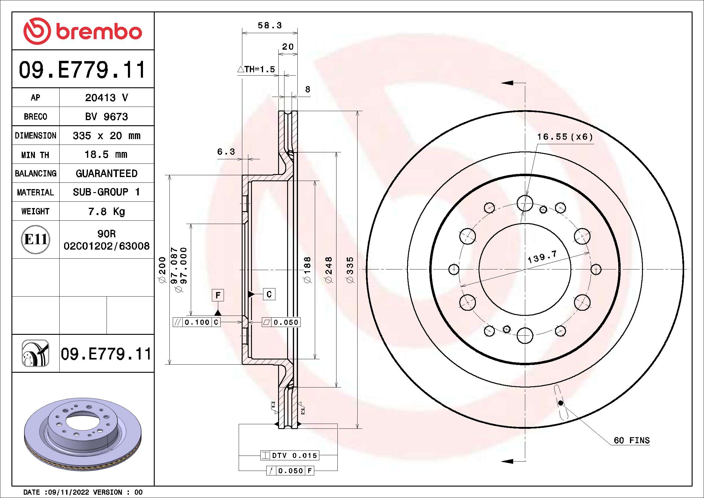 BREMBO 09.E779.11 PRIME...