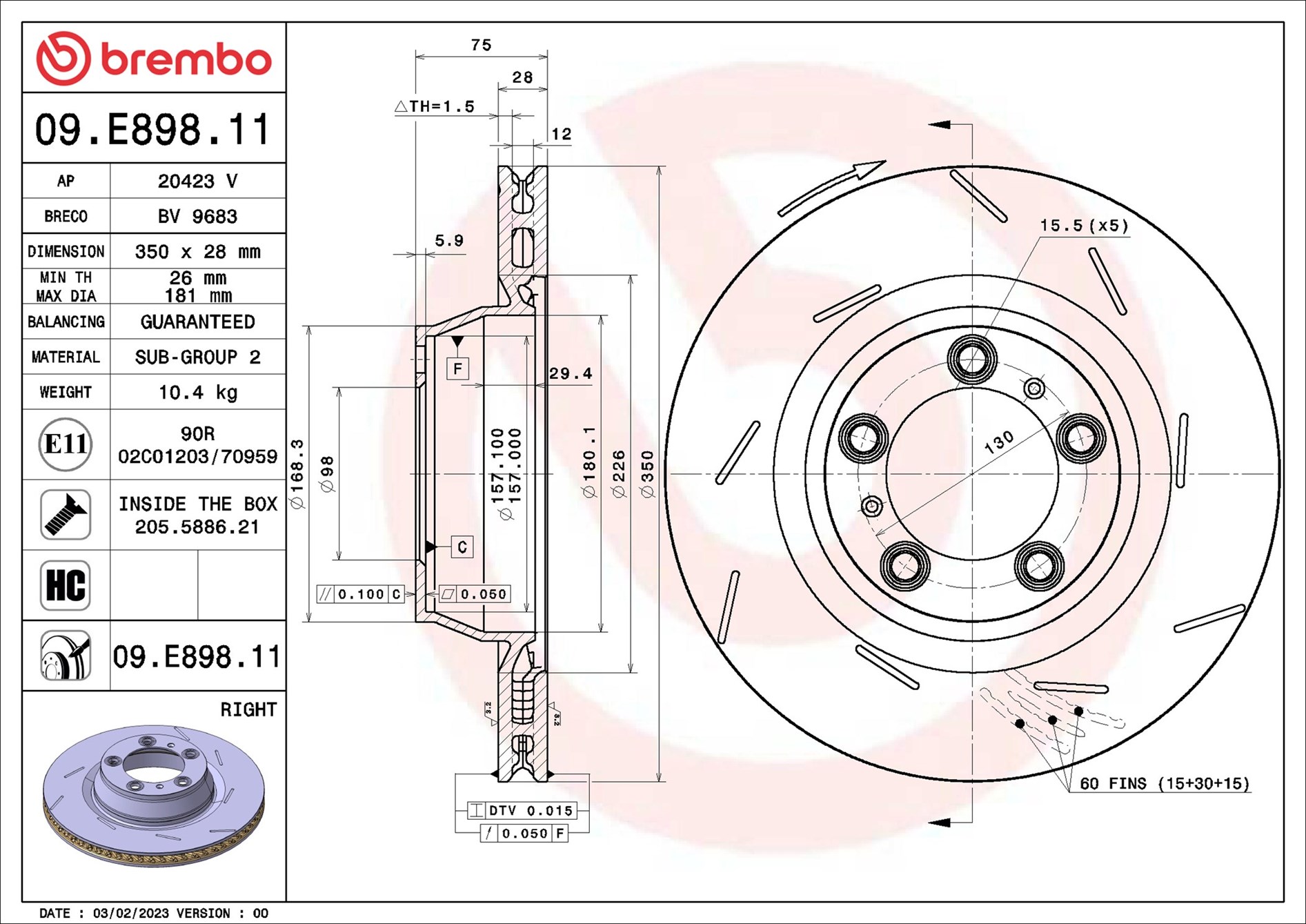 BREMBO 09.E898.11 PRIME...