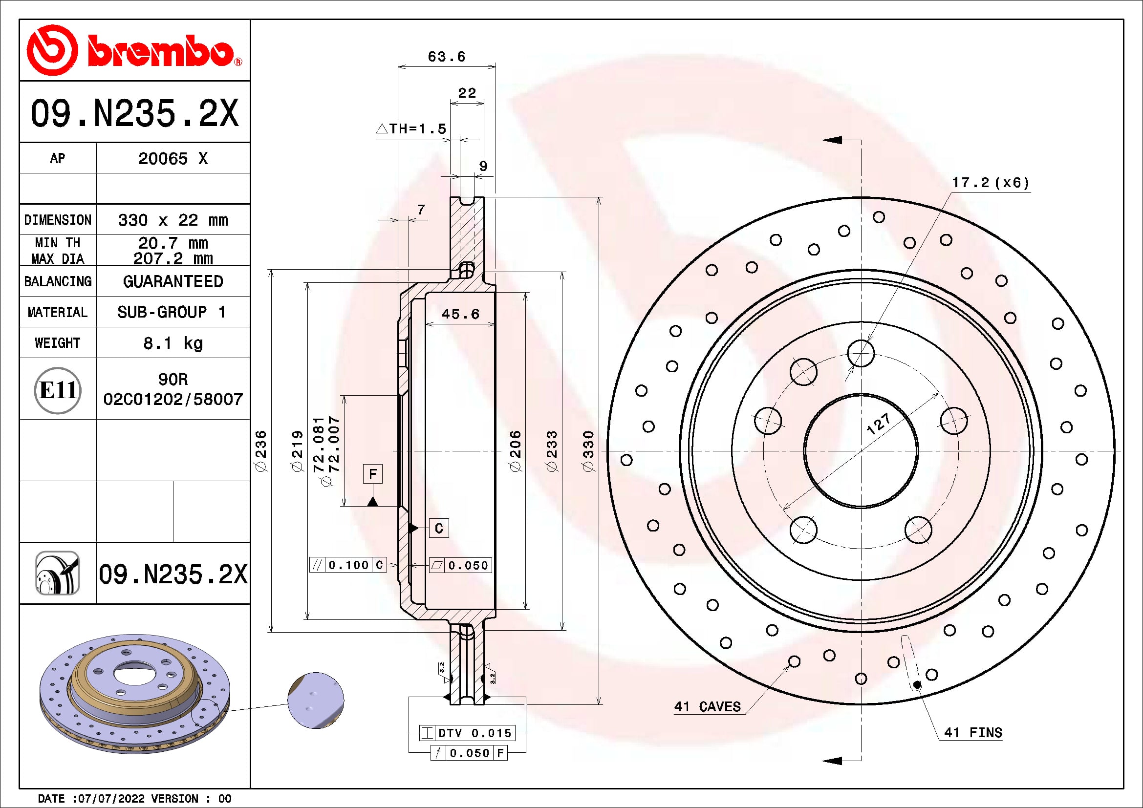 BREMBO 09.N235.2X XTRA LINE...