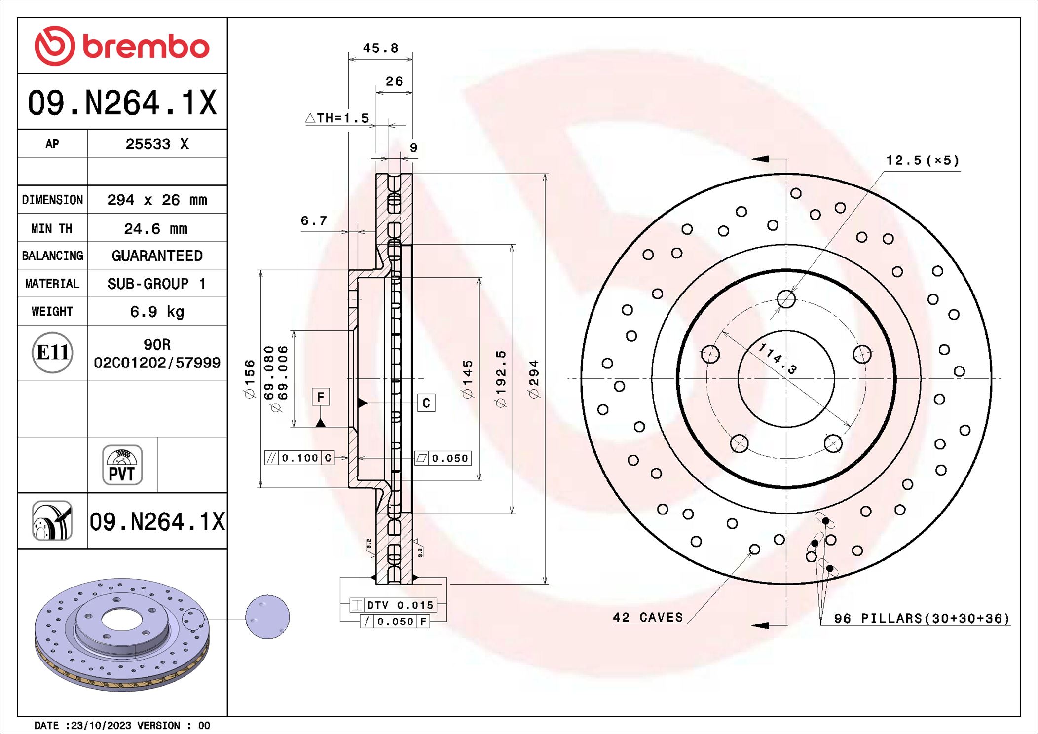 BREMBO 09.N264.1X XTRA LINE...