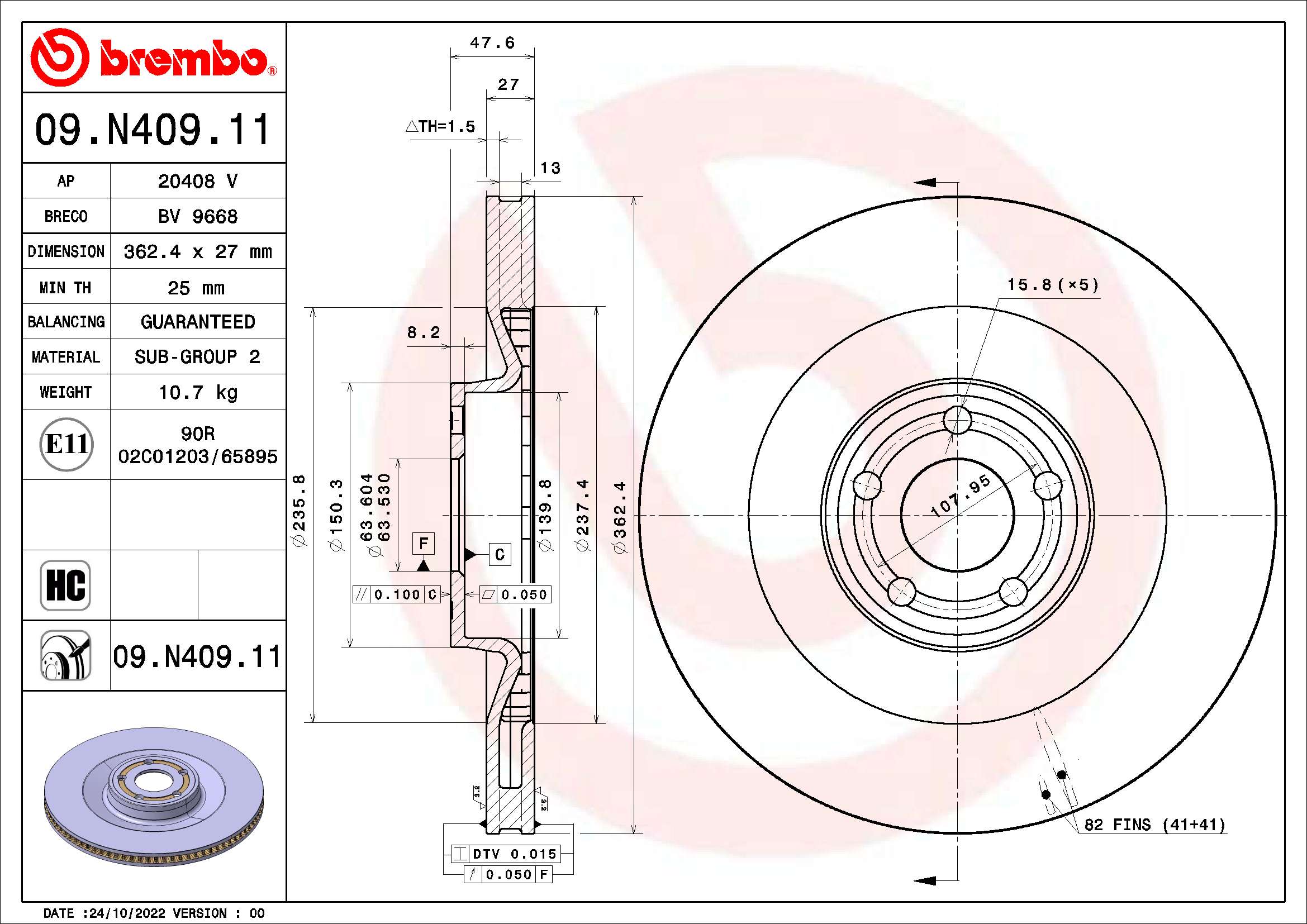 BREMBO 09.N409.11 PRIME...