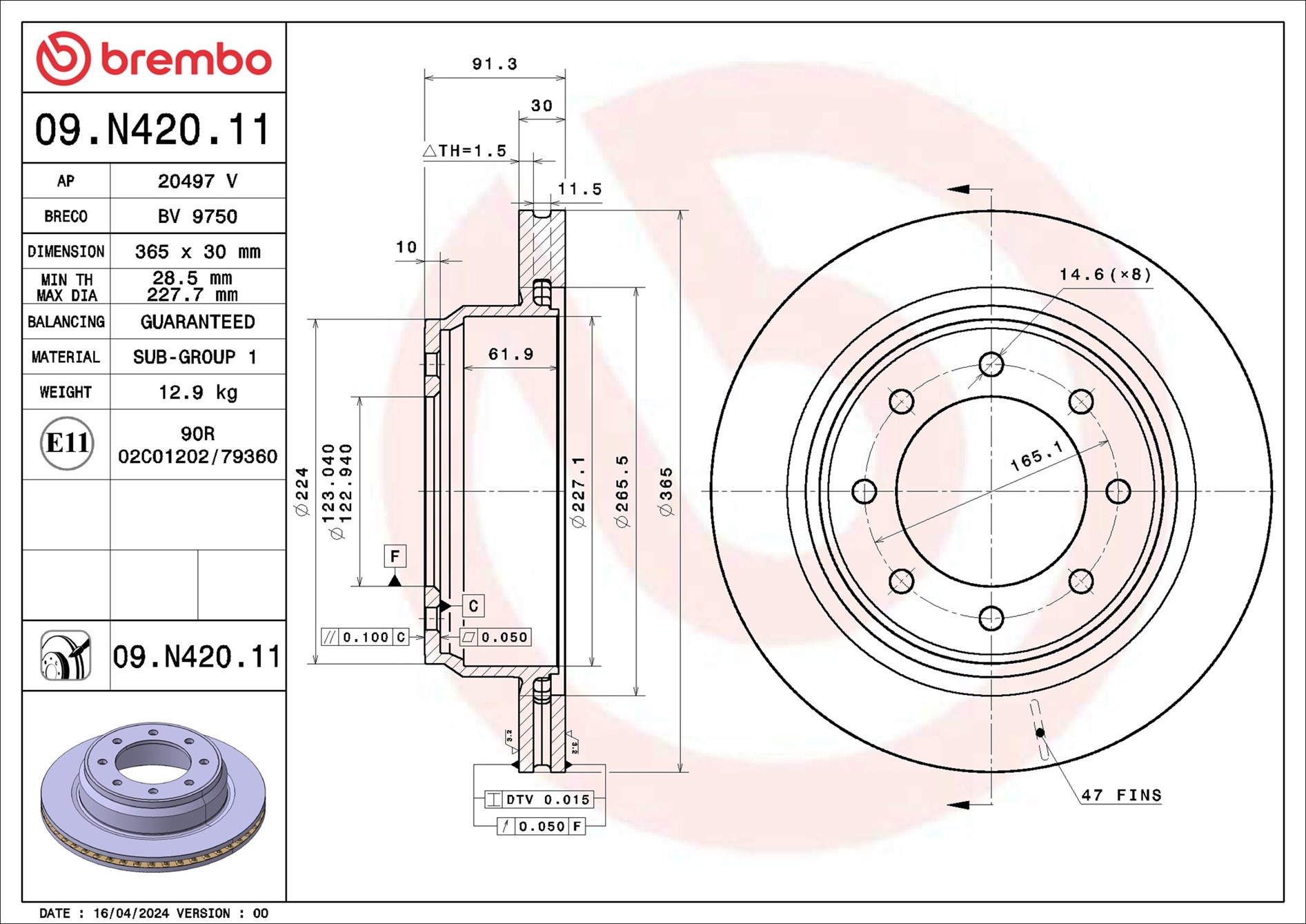BREMBO 09.N420.11 PRIME...