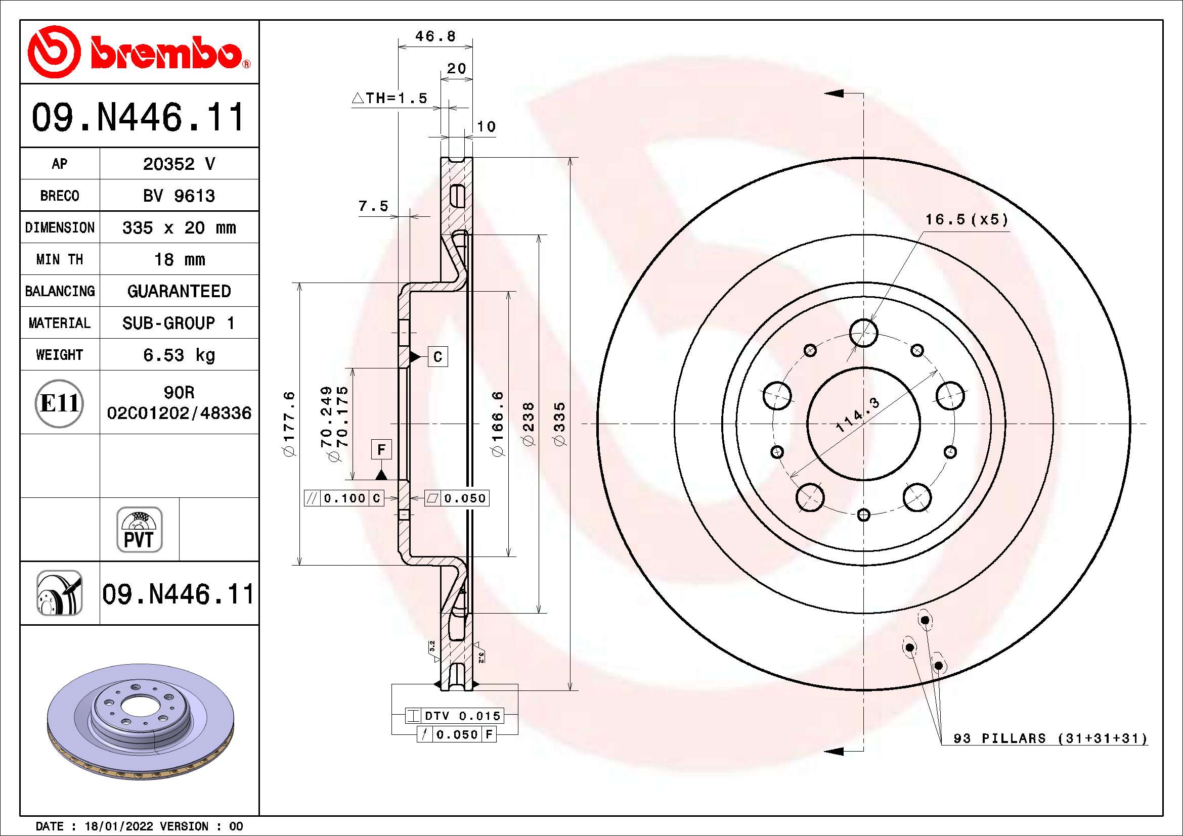 BREMBO 09.N446.11 PRIME...