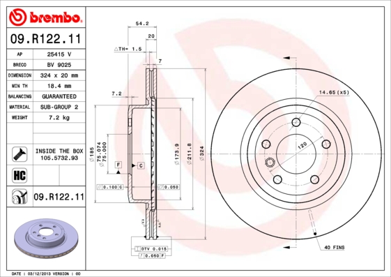 BREMBO 09.R122.11 Brzdový...