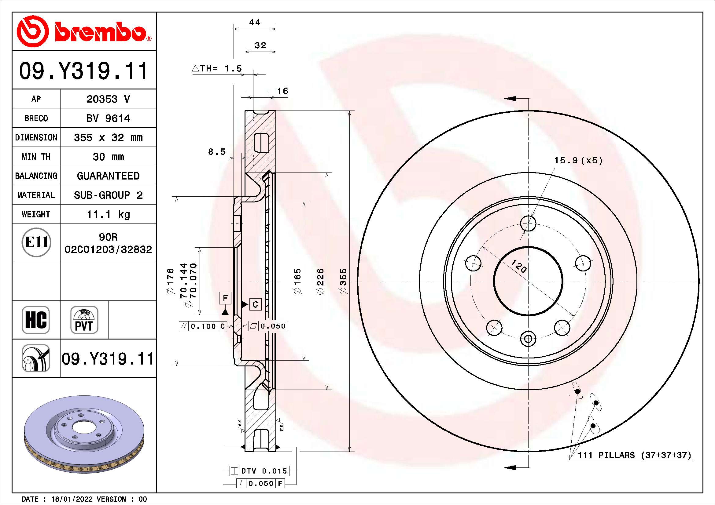 BREMBO 09.Y319.11 PRIME...