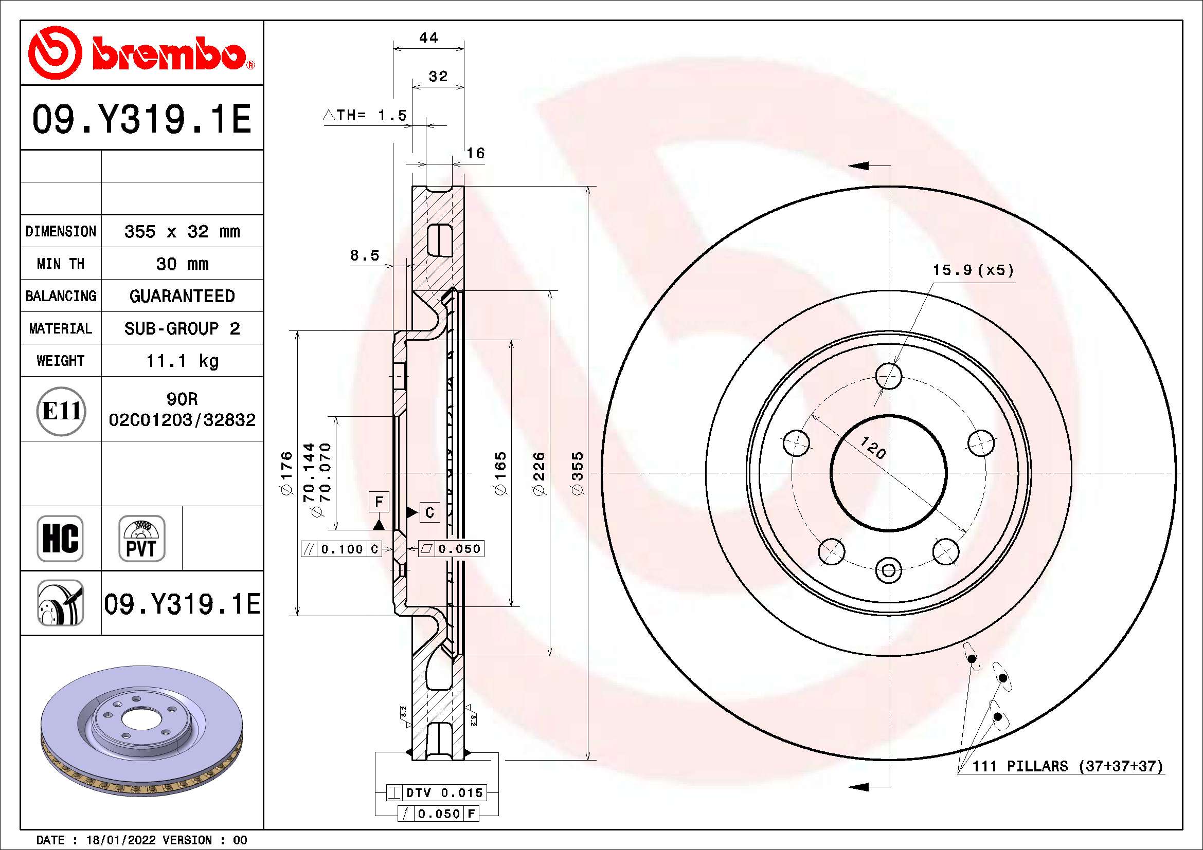 BREMBO KT 08 007 Kit freno,...
