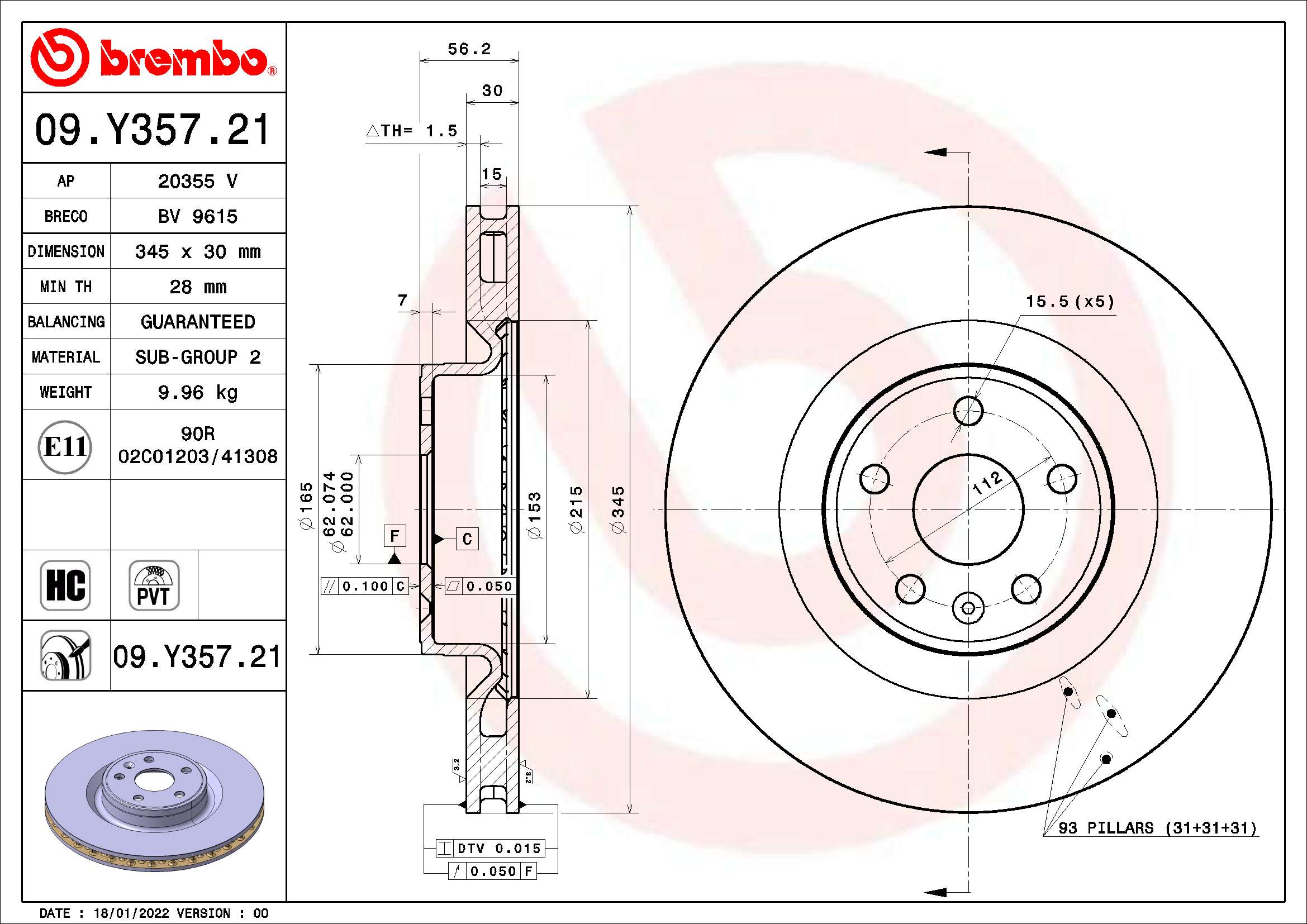 BREMBO 09.Y357.21 PRIME...