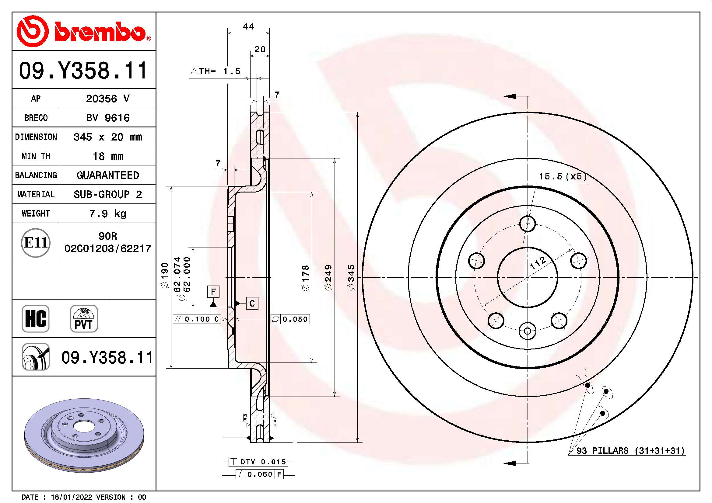 BREMBO 09.Y358.11 PRIME...
