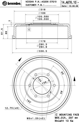 BREMBO 14.A676.10 Brzdový...