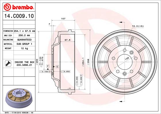 BREMBO 14.C009.10 Brzdový...