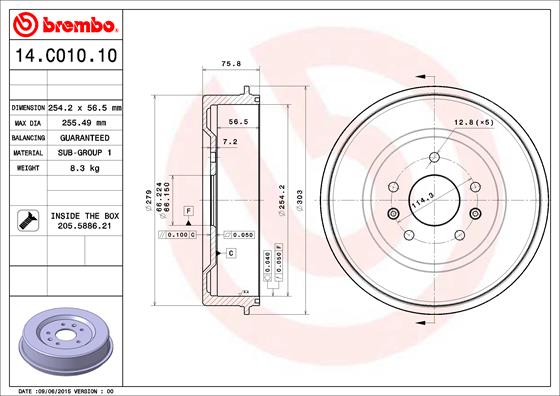 BREMBO 14.C010.10 Brzdový...