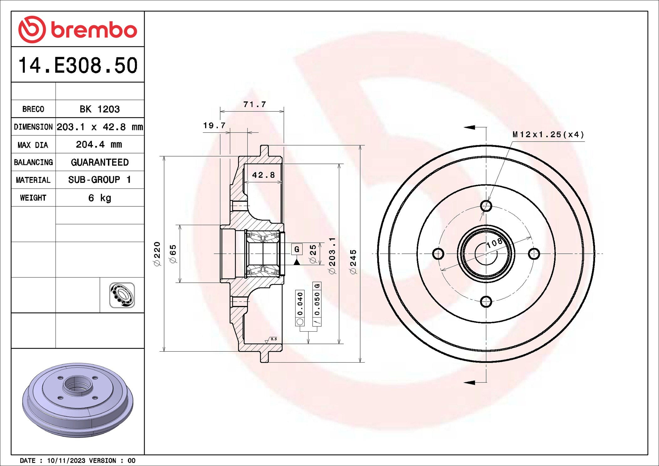 BREMBO 14.E308.50 ESSENTIAL...