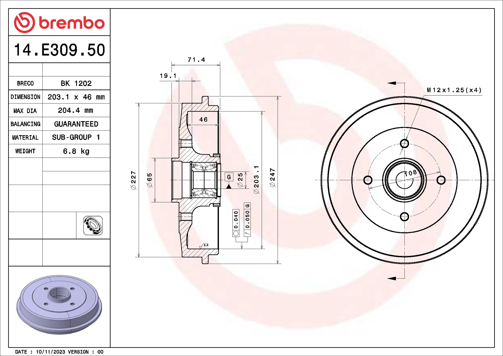 BREMBO 14.E309.50 ESSENTIAL...