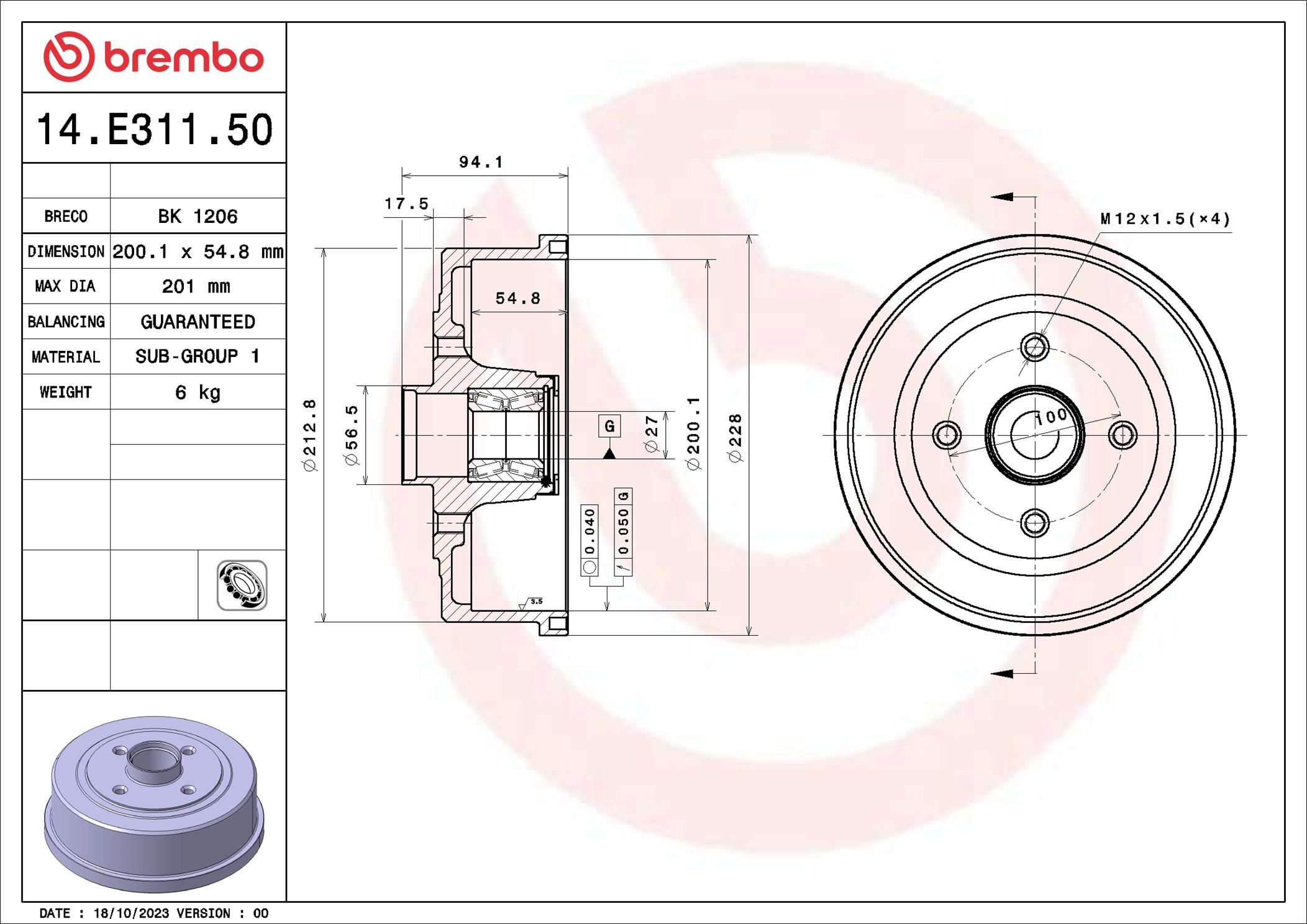 BREMBO 14.E311.50 ESSENTIAL...
