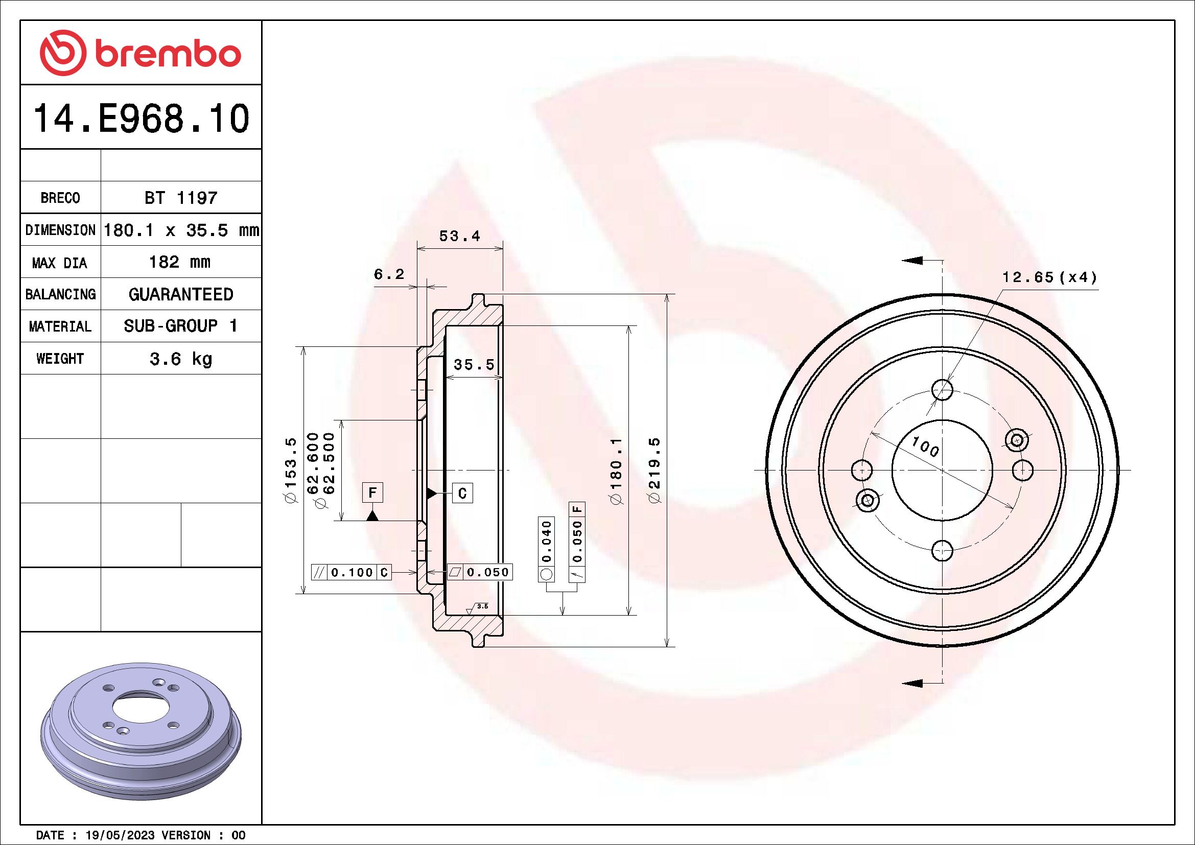 BREMBO 14.E968.10 ESSENTIAL...