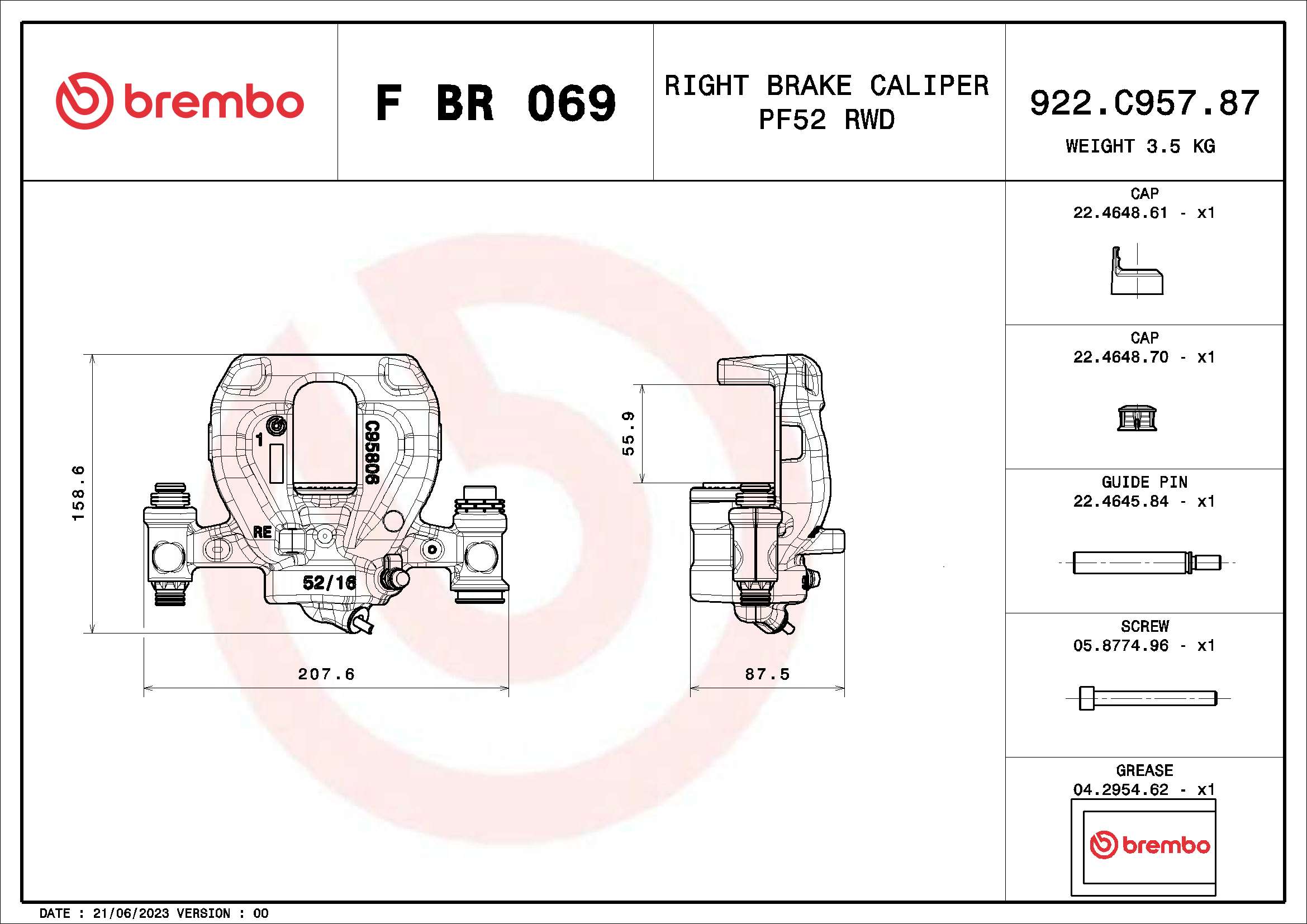 BREMBO F BR 069 PRIME LINE...