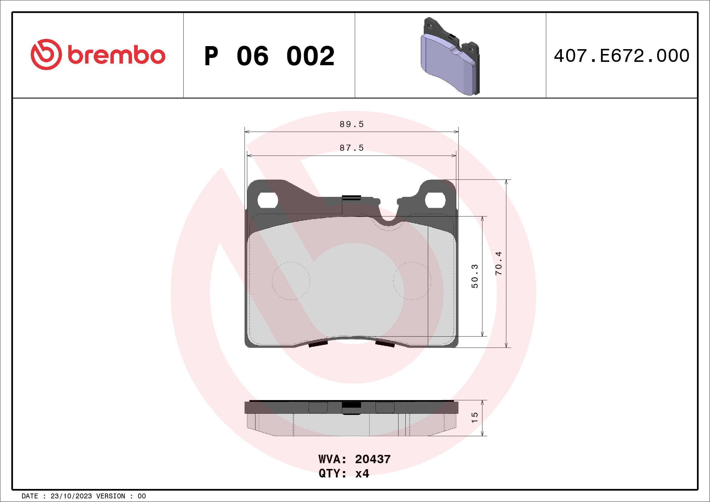 BREMBO P 06 002 Kit...