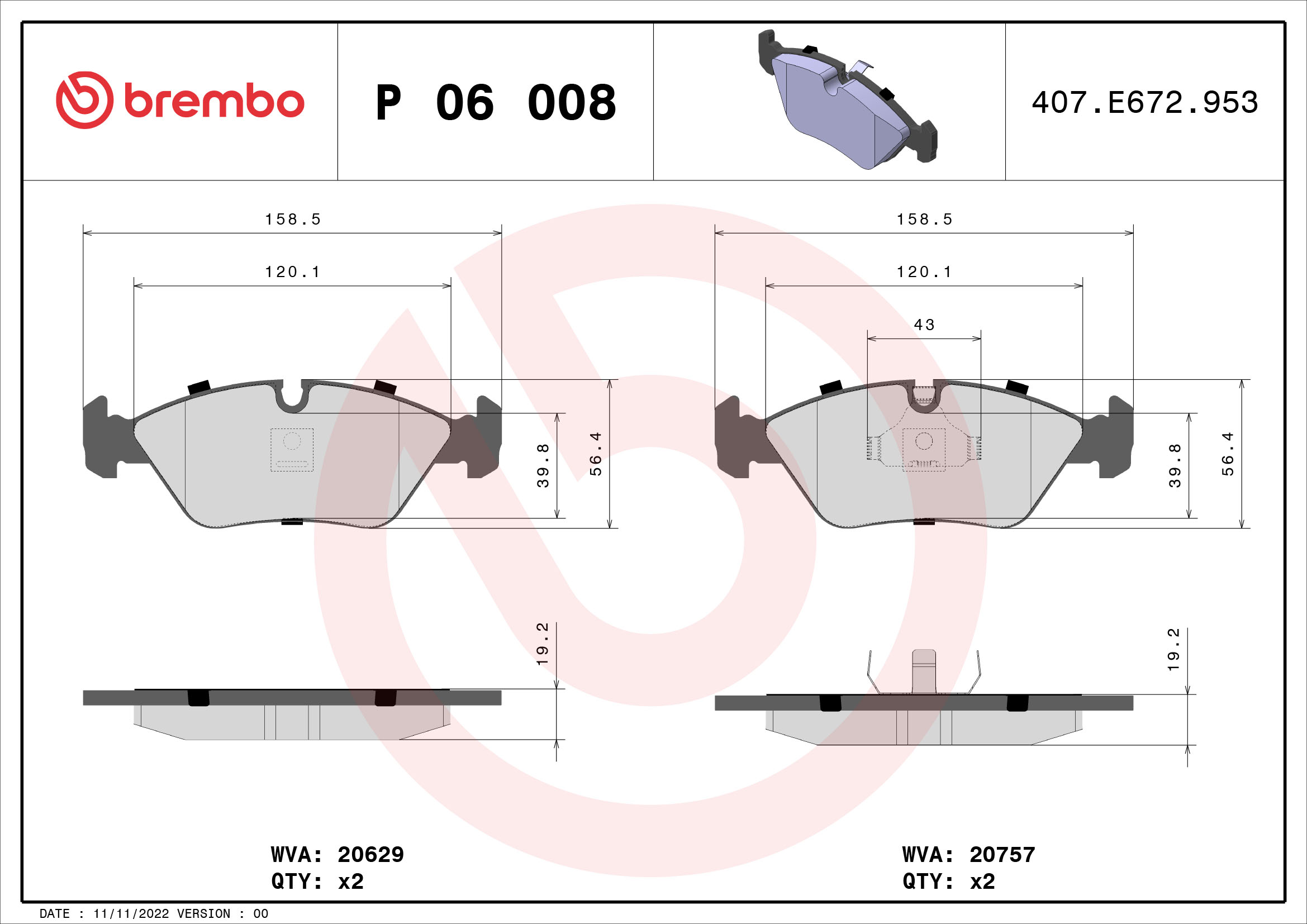 BREMBO P 06 008...