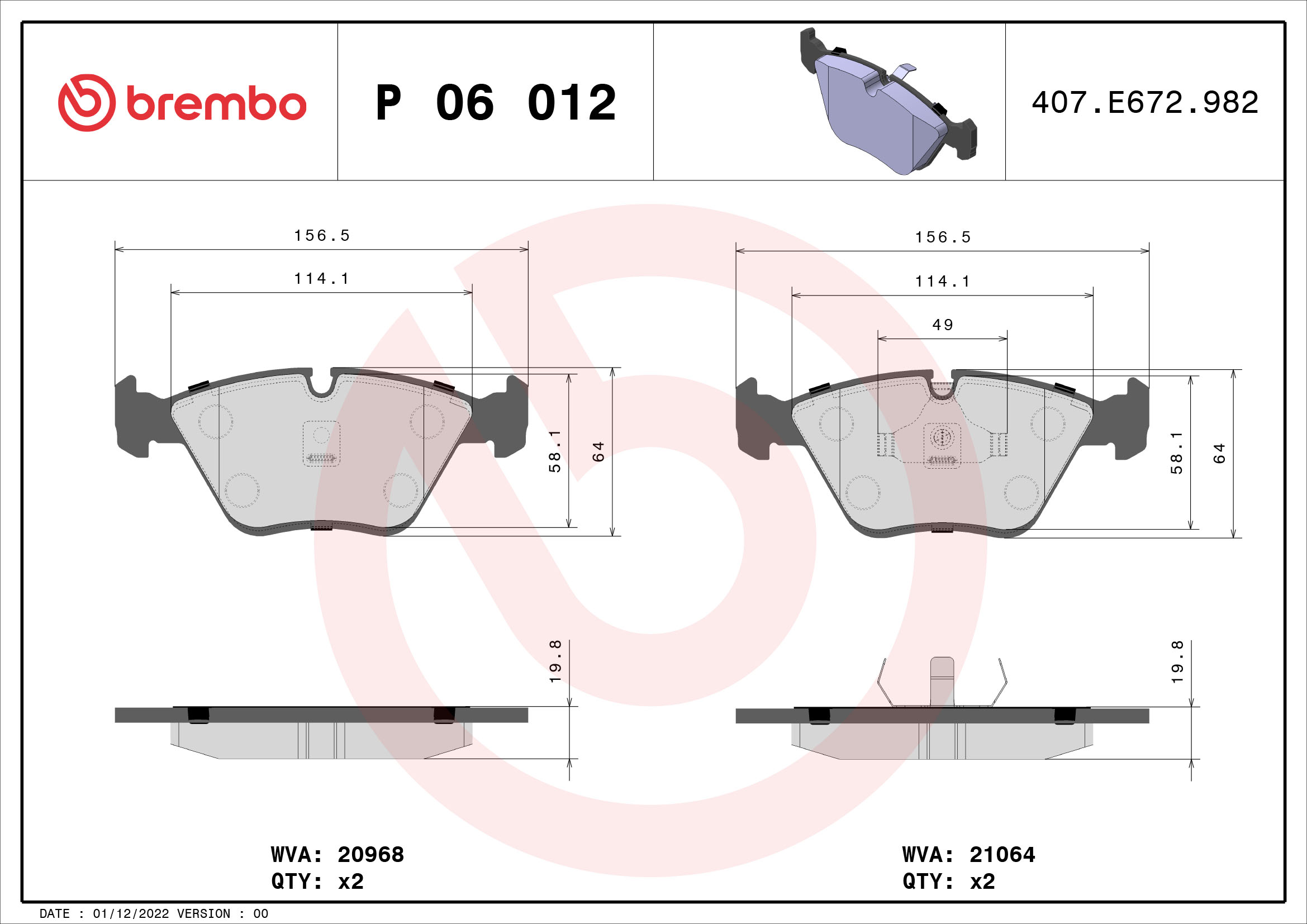 BREMBO P 06 012 Kit...