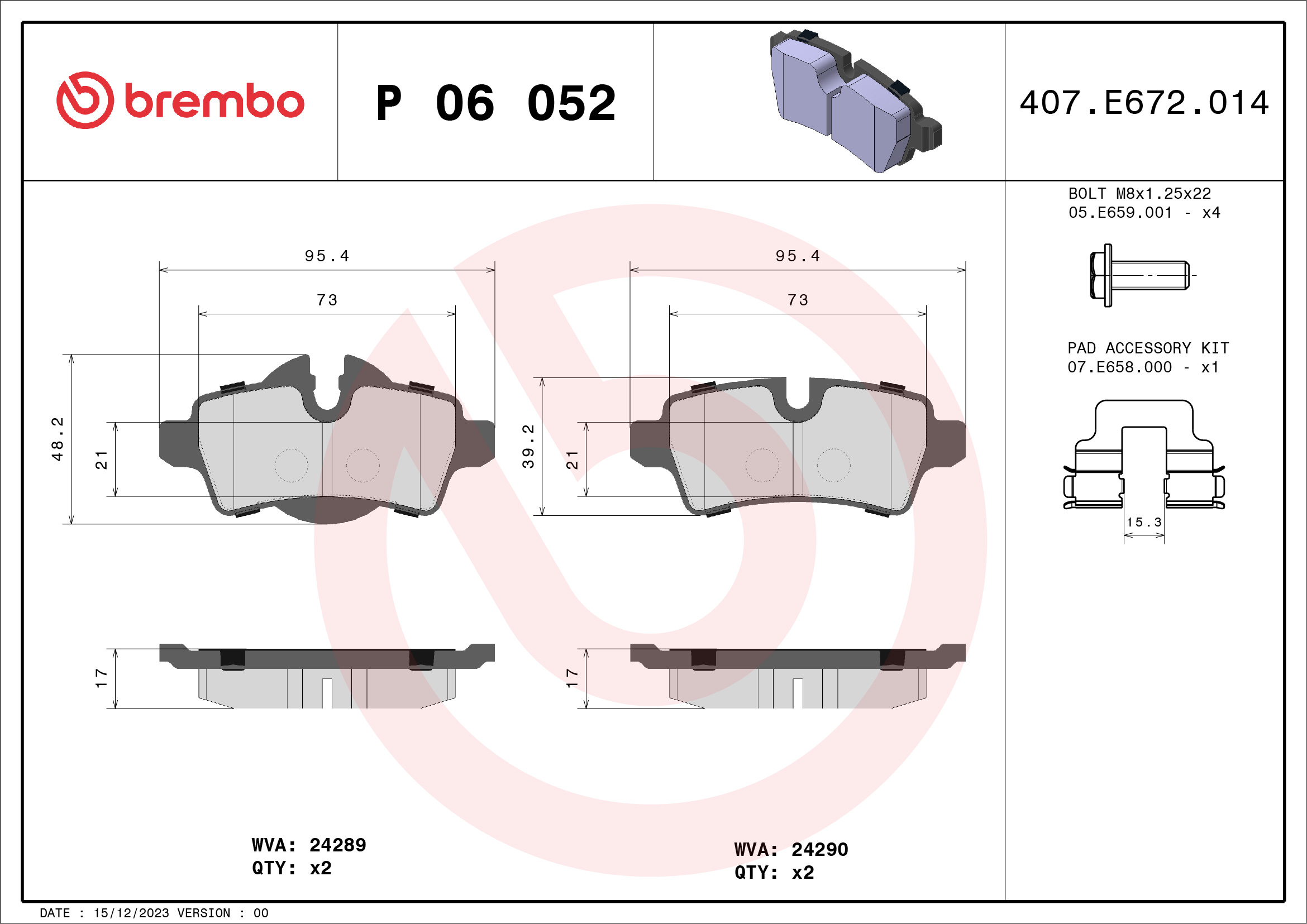 BREMBO P 06 052 Kit...