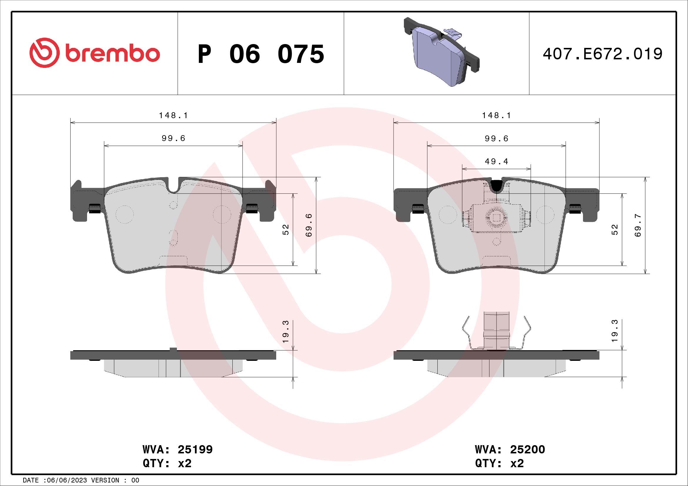 BREMBO P 06 075 Kit...