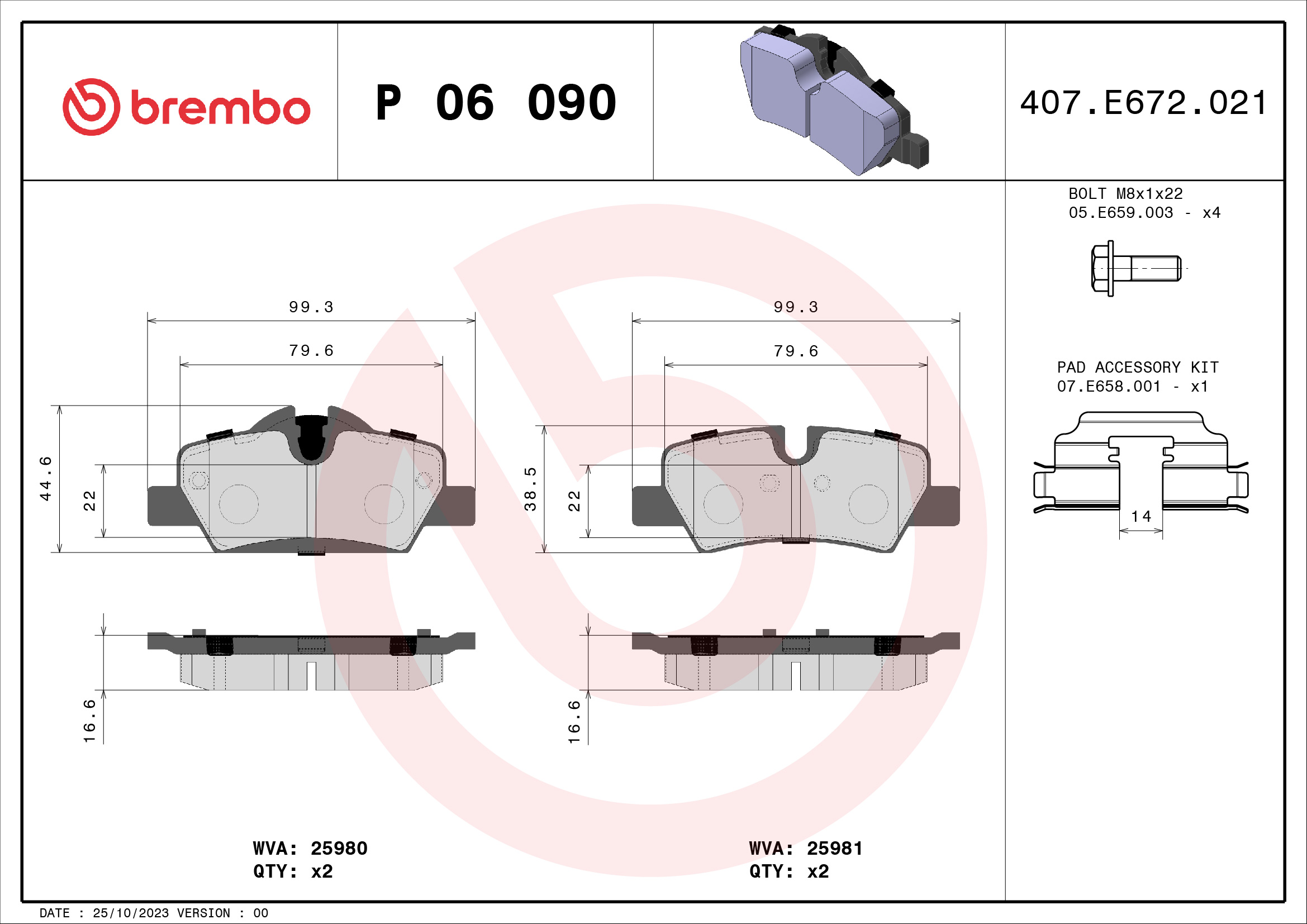 BREMBO P 06 090 Kit...