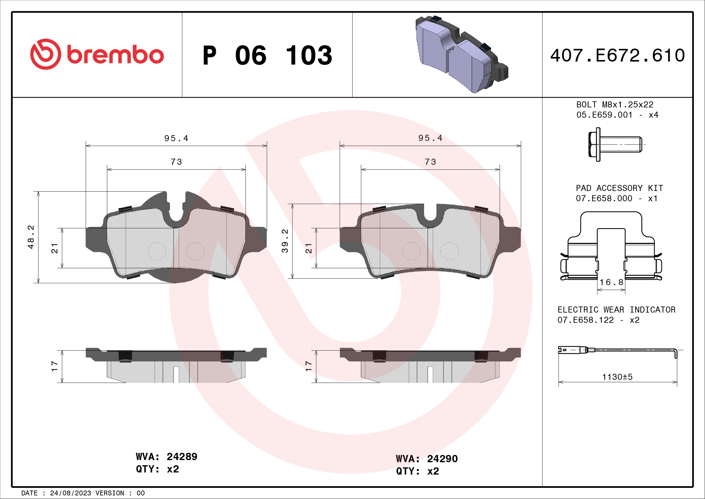 BREMBO P 06 103 Kit...